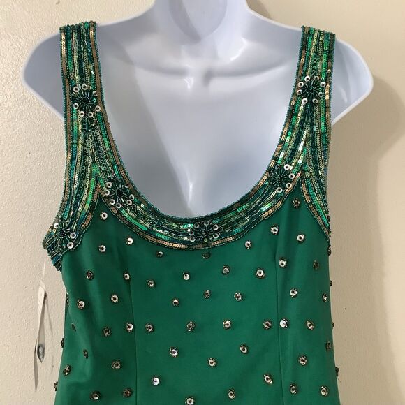 NWT Green Sequin Beaded Glamorous 20s Retro Holiday Blouse Christmas Party XL - Picture 7 of 8